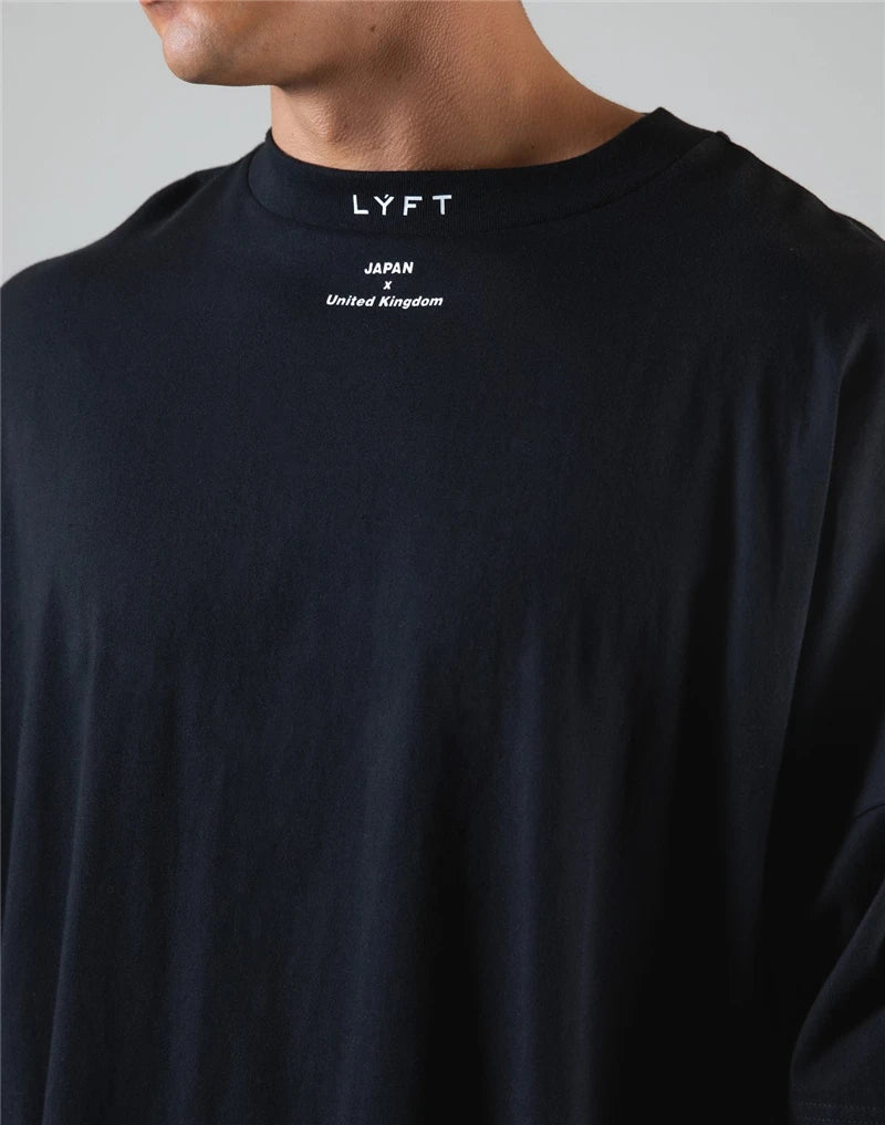 Running Oversized T shirt Men Gym Bodybuilding and Fitness Loose Casual Lifestyle Wear T-shirt Male Streetwear Hip-Hop Tshirt