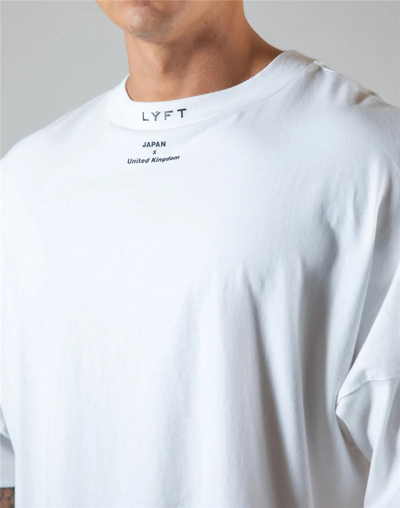 Running Oversized T shirt Men Gym Bodybuilding and Fitness Loose Casual Lifestyle Wear T-shirt Male Streetwear Hip-Hop Tshirt