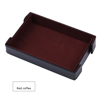 Magnetic Dice Cutlery Organization Storage Tray Pu Leather Box Fur Foldable for Games Case Rectangle Board Game Food Trays