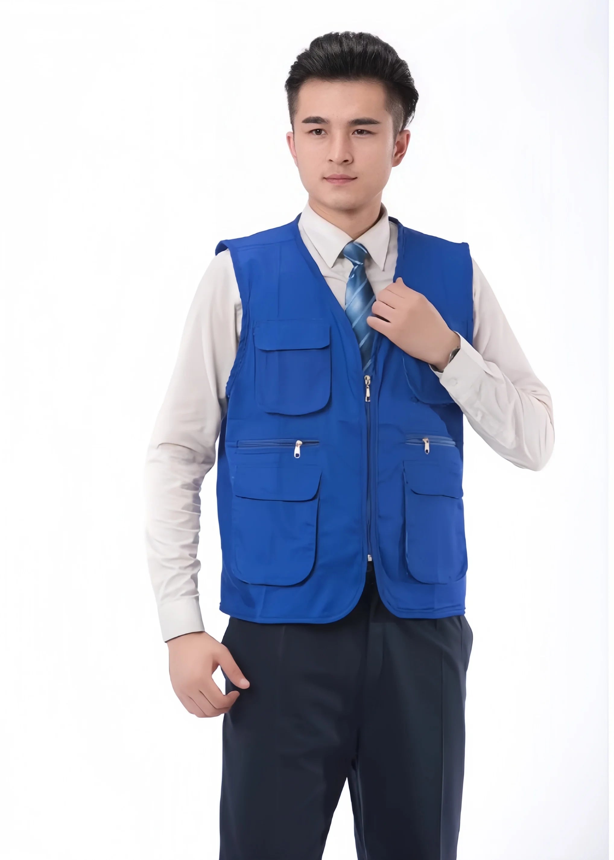 2025 New Outdoor Male Casual Summer Big Size Cotton Sleeveless Work Vest Men Multi Pocket Photograph Waistcoat