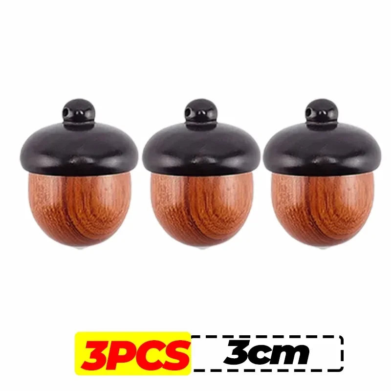 20/1pcs Mini Wooden Medicine Pill Box Wood Acorn Pendant Portable Rescue Tablets Case Granule Storage Box Small Items Container