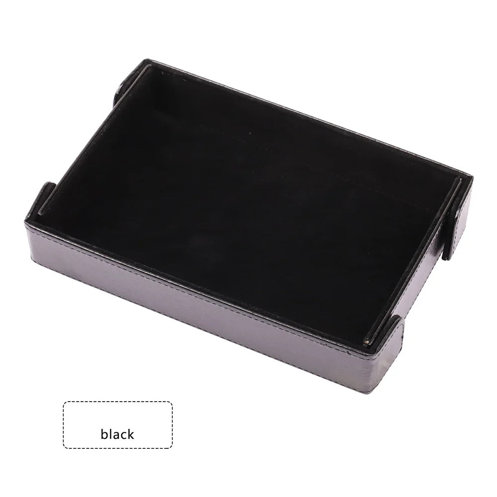 Magnetic Dice Cutlery Organization Storage Tray Pu Leather Box Fur Foldable for Games Case Rectangle Board Game Food Trays