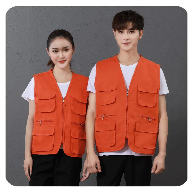 2025 New Outdoor Male Casual Summer Big Size Cotton Sleeveless Work Vest Men Multi Pocket Photograph Waistcoat