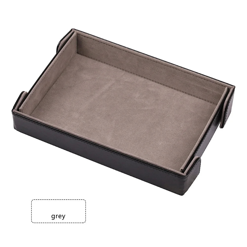 Magnetic Dice Cutlery Organization Storage Tray Pu Leather Box Fur Foldable for Games Case Rectangle Board Game Food Trays