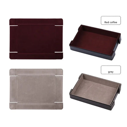 Magnetic Dice Cutlery Organization Storage Tray Pu Leather Box Fur Foldable for Games Case Rectangle Board Game Food Trays