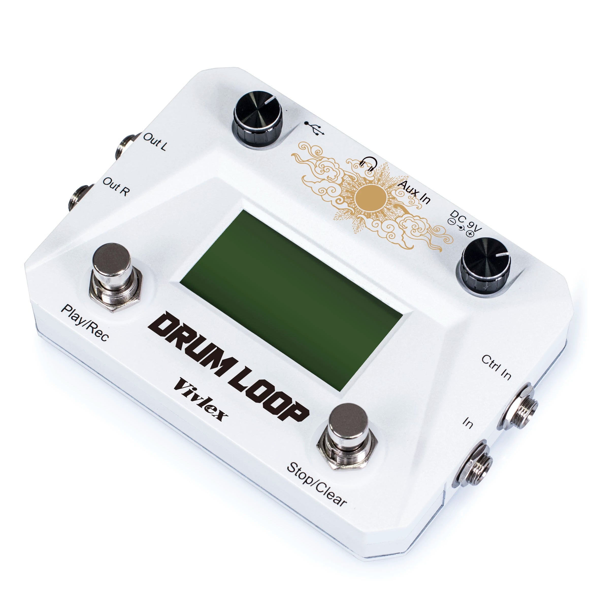 VIVLEX Guitar Pedals Beat Loop Drum Beat Looper Foot Switch Dual Machine 40 Types Drums Rhythm 50mins Looping Time One-Man Band