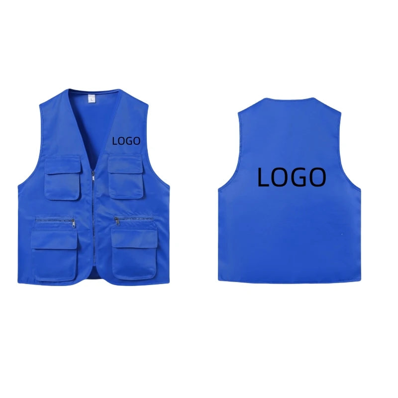 2025 New Outdoor Male Casual Summer Big Size Cotton Sleeveless Work Vest Men Multi Pocket Photograph Waistcoat