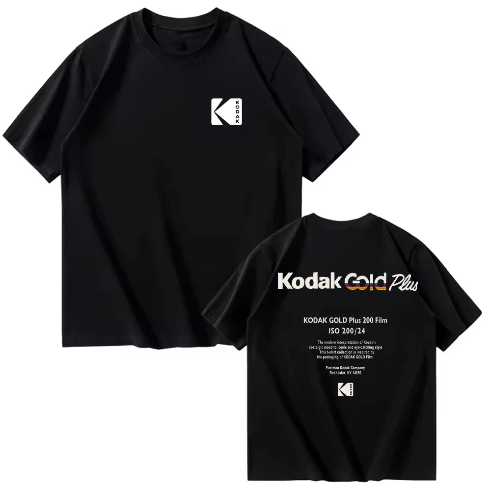 Kodak Polychrome Rainbow Back Print Unisex Cotton T Shirt Vintage Retro Short Sleeve Tee Y2K  Casual Streetwear Film Graphic Top