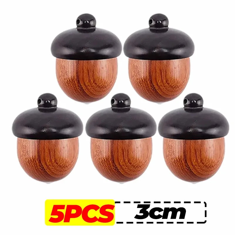 20/1pcs Mini Wooden Medicine Pill Box Wood Acorn Pendant Portable Rescue Tablets Case Granule Storage Box Small Items Container