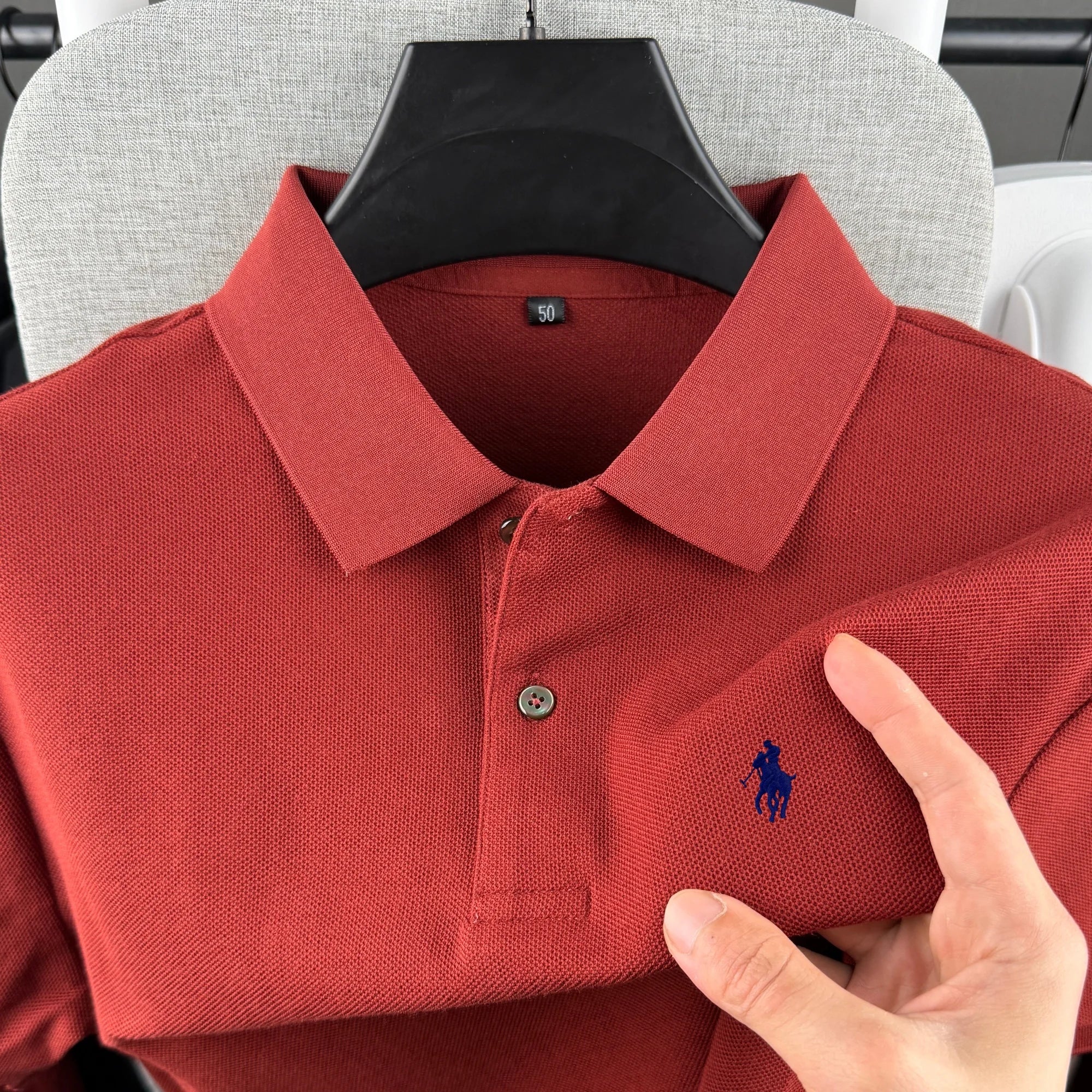 100% pure cotton high-end brand men's short sleeve polo shirt 2026 summer luxury fashion pony embroidery golf top casual T-shirt