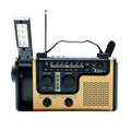 Wireless emergency radio, solar and hand-cranked generator with NOAA weather alerts, wireless connection to AM FM