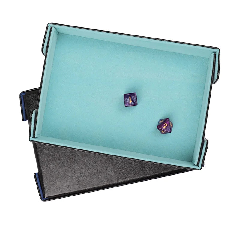 Magnetic Dice Cutlery Organization Storage Tray Pu Leather Box Fur Foldable for Games Case Rectangle Board Game Food Trays