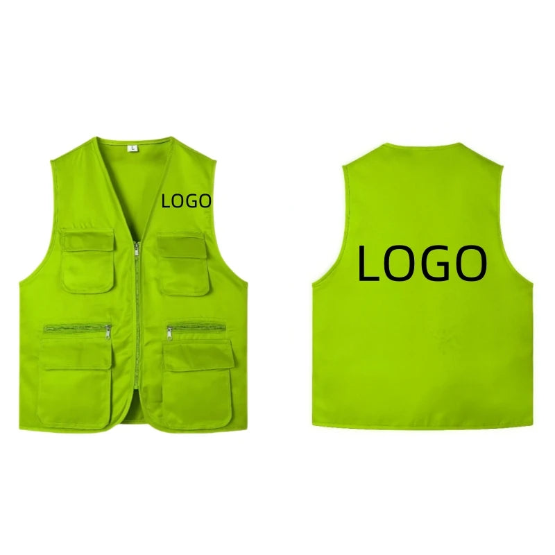 2025 New Outdoor Male Casual Summer Big Size Cotton Sleeveless Work Vest Men Multi Pocket Photograph Waistcoat