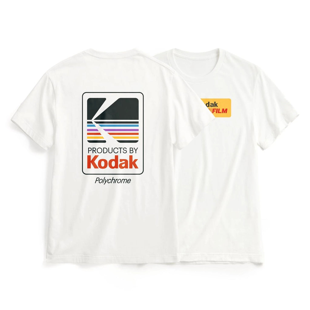 Kodak Polychrome Rainbow Back Print Unisex Cotton T Shirt Vintage Retro Short Sleeve Tee Y2K  Casual Streetwear Film Graphic Top