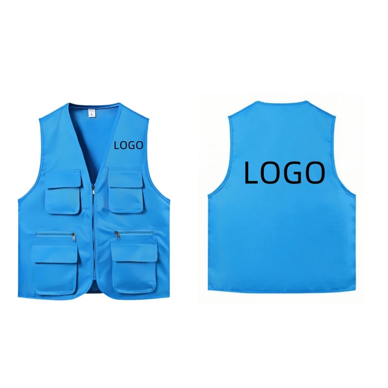 2025 New Outdoor Male Casual Summer Big Size Cotton Sleeveless Work Vest Men Multi Pocket Photograph Waistcoat