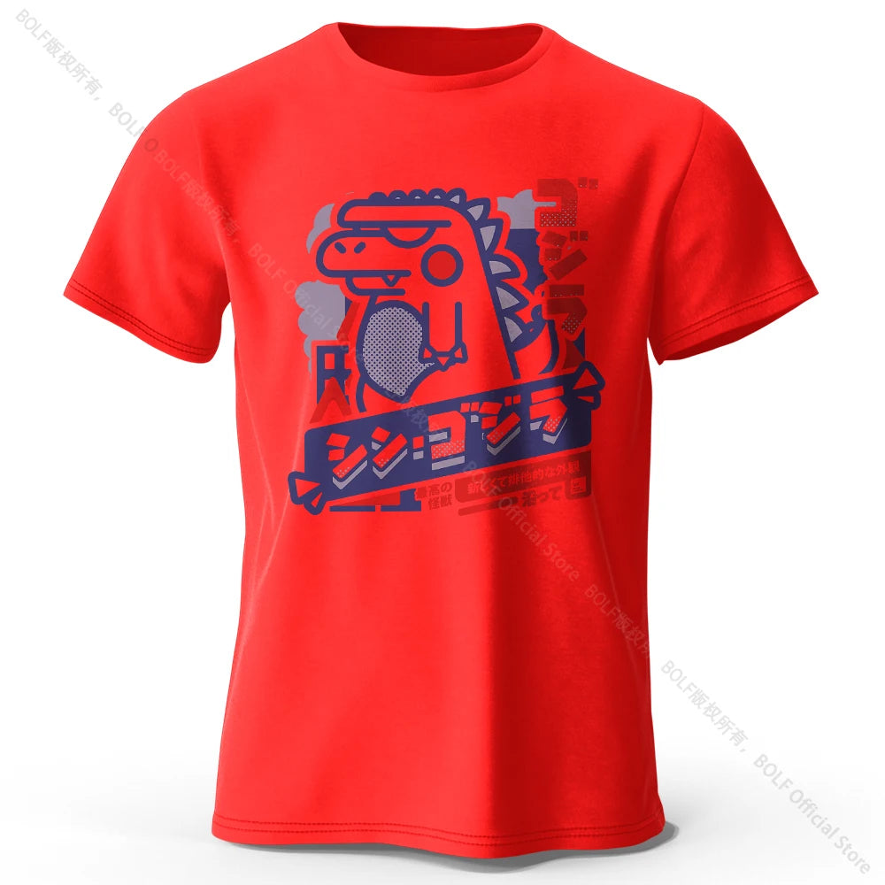 S-5XL Harajuku Kawaii Animal Printed 100% Cotton T-Shirt, Lightweight Round Neck Short Sleeve Tee, Unisex Casual Wear